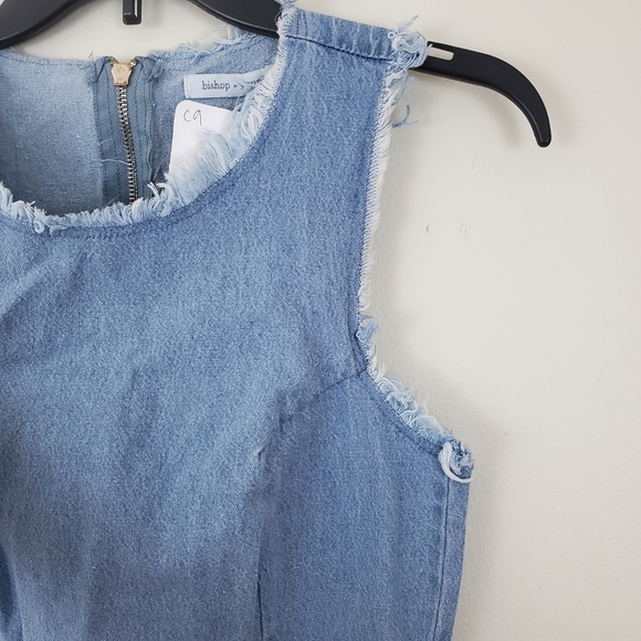 NWT Bishop + Young Denim Frayed Shift Dress - Picture 6 of 12